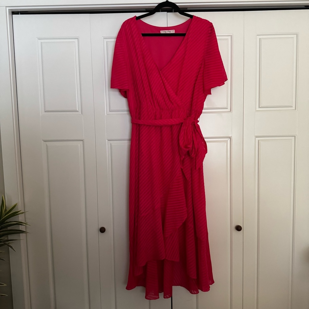 Addition Elle - Vibrant Pink Flowy High Low Dress